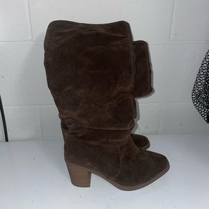 Target Knee High Brown Heeled Boots Size 6 1/2 WC